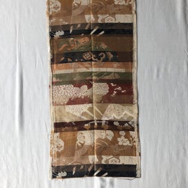 Listing 7 of 18 for Vintage Woven Silk Japanse Obi Fabric Woven Crane Floral Design