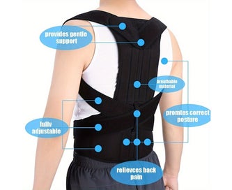 Listing 4 of 5 for Posture Corrector Lumbar Brace Pain Relief Full Back Support Shoulder Brace B
