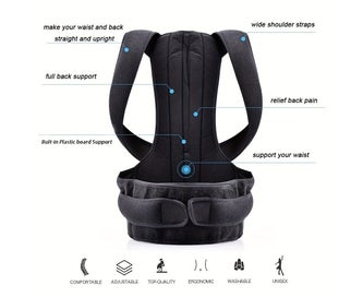 Listing 5 of 5 for Posture Corrector Lumbar Brace Pain Relief Full Back Support Shoulder Brace B