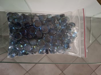 Listing 1 of 2 for Flat marbles for vase filler or crafts, blue 925g