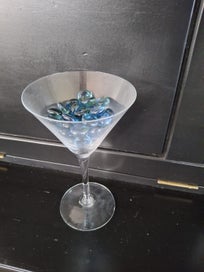 Listing 2 of 2 for Flat marbles for vase filler or crafts, blue 925g