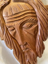 Listing 5 of 19 for Unique Handcarved Solid Wood JESUS And Crucifux Wall Plaque Wall Hanging