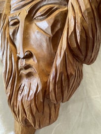 Listing 8 of 19 for Unique Handcarved Solid Wood JESUS And Crucifux Wall Plaque Wall Hanging