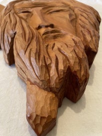 Listing 9 of 19 for Unique Handcarved Solid Wood JESUS And Crucifux Wall Plaque Wall Hanging