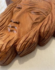 Listing 13 of 19 for Unique Handcarved Solid Wood JESUS And Crucifux Wall Plaque Wall Hanging