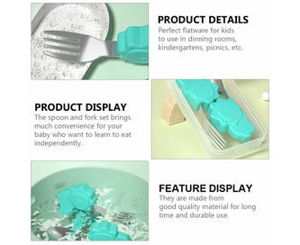 Listing 5 of 8 for Stainless Steel Spoon Kids Spoons Fork Children Tableware Baby Training