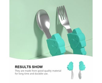 Listing 8 of 8 for Stainless Steel Spoon Kids Spoons Fork Children Tableware Baby Training
