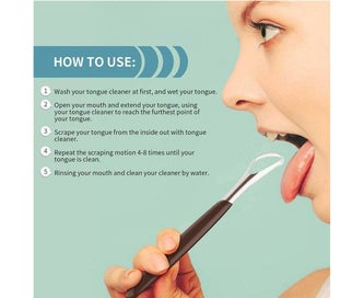 Listing 5 of 7 for Stainless Steel Tongue Tounge Cleaner Scraper Dental Care Hygiene Oral-Sliver