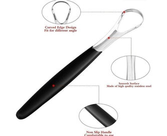 Listing 7 of 7 for Stainless Steel Tongue Tounge Cleaner Scraper Dental Care Hygiene Oral-Sliver