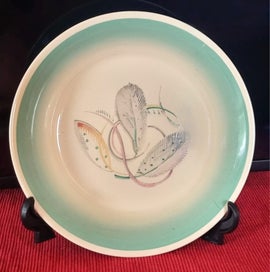 Listing 2 of 3 for Fabulous ICONIC 1930's Susie Cooper FEATHER Design Turquoise Soup Bowl