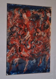 Listing 6 of 11 for +++ VIBRANT ABSTRACT " ROBIN ARNST - THE DANCE " MIXED MEDIA PAINTING +++