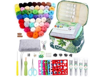 Listing 3 of 8 for KRABALL Wool Needle Felting Tools Starter Kit With 50 Colors Wool Roving Fiber