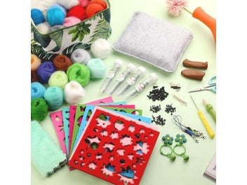 Listing 4 of 8 for KRABALL Wool Needle Felting Tools Starter Kit With 50 Colors Wool Roving Fiber