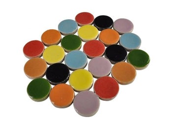 Listing 3 of 9 for 45pcs 4mm Round Ceramic Mosaic Tiles Multi Color Mosaic Tile DIY Mosaic Making