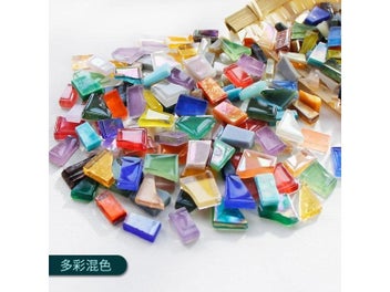 Listing 6 of 9 for 100g Clear Glass Mosaic Tiles Multi Color Mosaic Piece DIY Mosaic Making Stones