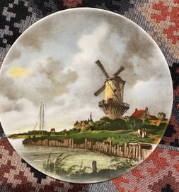 Listing 1 of 3 for Small POOLE England display plate: Dutch windmill scene by Jacob Van Ruisdael