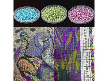 Listing 1 of 8 for Diy Bead Embroidery Kits Pearl Embroidery Kits Sewing Fabric Schemes Printed