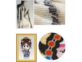 Listing 5 of 8 for Diy Bead Embroidery Kits Pearl Embroidery Kits Sewing Fabric Schemes Printed