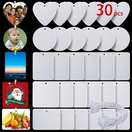 Listing 7 of 15 for 30pcs Sublimation Blank Air Freshener Sheets Felt Blanks DIY Set