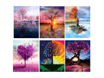Listing 3 of 9 for Hot Sale Diy Painting By Numbers Oil Diy Pictures Trees On Canvas No Frame