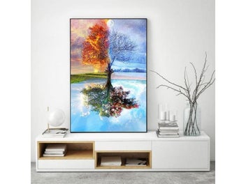 Listing 4 of 9 for Hot Sale Diy Painting By Numbers Oil Diy Pictures Trees On Canvas No Frame
