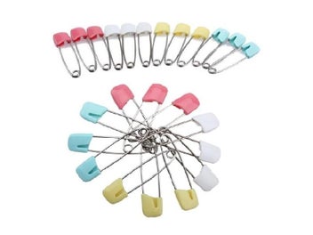 Listing 3 of 8 for Candy Color Safety Pins Findings Safe Secure Clips For Baby Care Shower Cloth