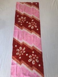 Listing 7 of 11 for Vintage Pink Red Hand Dyed Japanese Shibori Silk Kimono Panel Fabric Piece