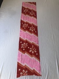 Listing 9 of 11 for Vintage Pink Red Hand Dyed Japanese Shibori Silk Kimono Panel Fabric Piece