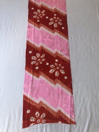 Listing 10 of 11 for Vintage Pink Red Hand Dyed Japanese Shibori Silk Kimono Panel Fabric Piece