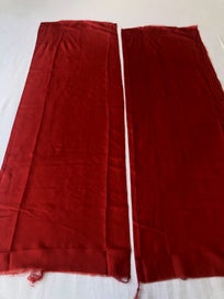 Listing 3 of 8 for Red Vintage Japanese Silk Fabric Pieces x2 Kimono Lining Panels