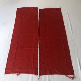 Listing 4 of 8 for Red Vintage Japanese Silk Fabric Pieces x2 Kimono Lining Panels
