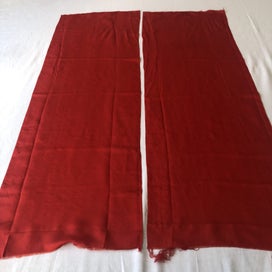Listing 7 of 8 for Red Vintage Japanese Silk Fabric Pieces x2 Kimono Lining Panels