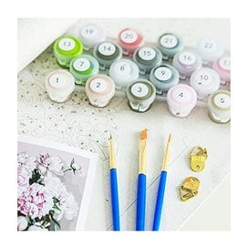 Listing 4 of 5 for DIY Paint By Numbers Pink Flowers 20x30cm with Canvas & Frame