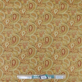Listing 2 of 9 for Quilting Patchwork Fabric Sewing Luxe Paisley Gold 50x55cm FQ