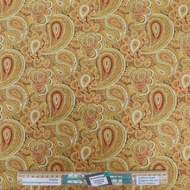 Listing 4 of 9 for Quilting Patchwork Fabric Sewing Luxe Paisley Gold 50x55cm FQ