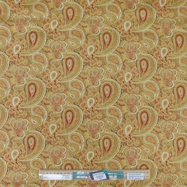 Listing 6 of 9 for Quilting Patchwork Fabric Sewing Luxe Paisley Gold 50x55cm FQ