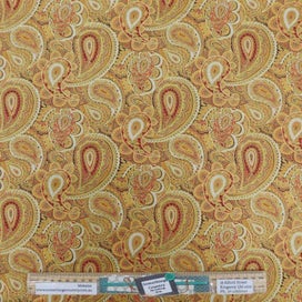 Listing 8 of 9 for Quilting Patchwork Fabric Sewing Luxe Paisley Gold 50x55cm FQ