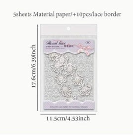 Listing 6 of 9 for Junk Journal PET Stickers - Romantic Lace - Floral Lace - 06 - 5+1