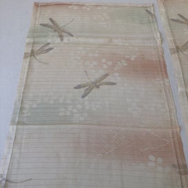 Listing 5 of 17 for Vintage Japanese Light Weight Silk Dragonfly Fabric Pieces