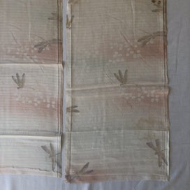 Listing 9 of 17 for Vintage Japanese Light Weight Silk Dragonfly Fabric Pieces