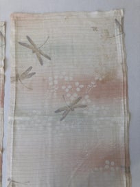 Listing 15 of 17 for Vintage Japanese Light Weight Silk Dragonfly Fabric Pieces