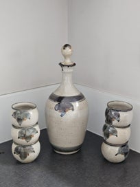 Listing 2 of 3 for Vintage NZ Studio Pottery Set – J & S Killick – Decanter & 6 Cups