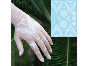 Listing 3 of 8 for 1pc Trendy Fake Flower Waterproof Tatoo WM-LS1006 Temporary White For Women