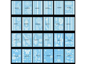 Listing 4 of 8 for 1pc Trendy Fake Flower Waterproof Tatoo WM-LS1006 Temporary White For Women