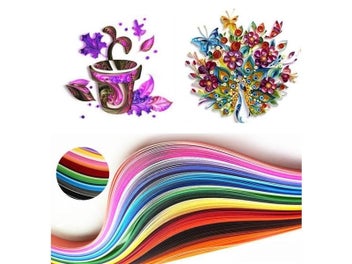 Listing 3 of 9 for Quilling Paper For DIY Hand Craft Monochrome Origami Paper Home Party Event