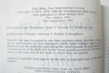 Listing 6 of 12 for Holy Bible - NIV - New International Version with Devotional Notes (SKU BK18)