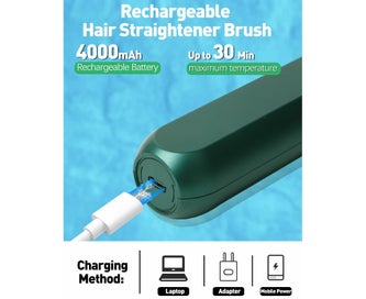 Listing 2 of 6 for Cordless Hair Straightening Brush, Ceramic Beard Straightening Heat Brush, Fa