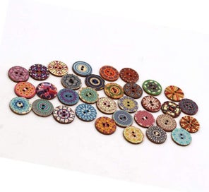 Listing 2 of 12 for Floral Wooden Buttons 20mm 200pcs