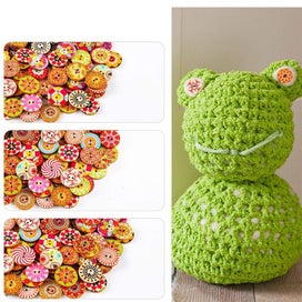 Listing 3 of 12 for Floral Wooden Buttons 20mm 200pcs