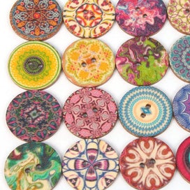 Listing 4 of 12 for Floral Wooden Buttons 20mm 200pcs
